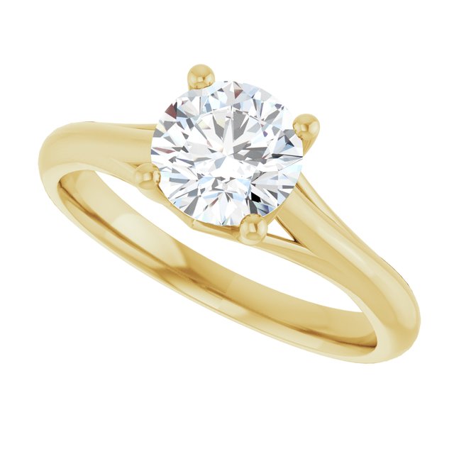 1.00 carat Round Diamond D/VVS2+ Trellis Solitaire Engagement Ring in 14KY | View5