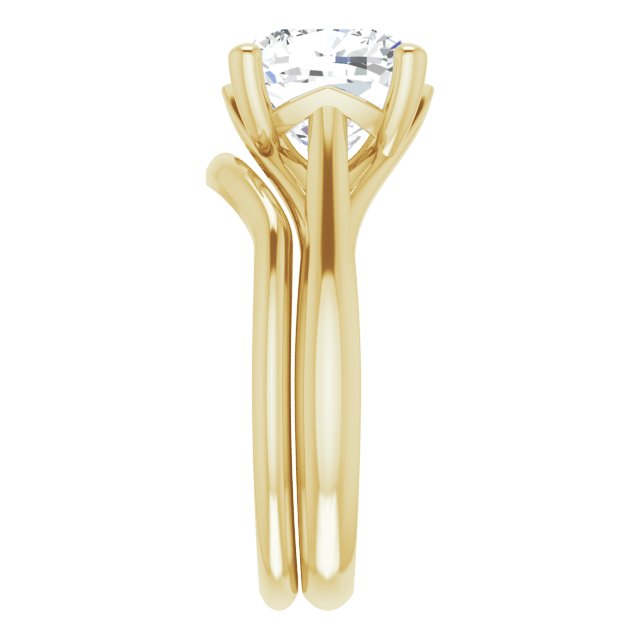 3.30 carat Cushion Diamond D/VVS2+ Trellis Solitaire Engagement Ring in 18KY | AllComponents_ViewE
