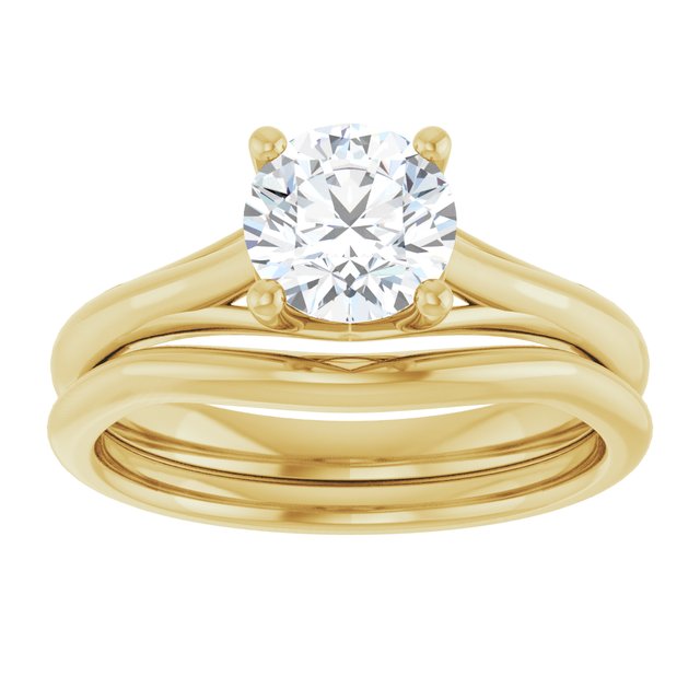 1.00 carat Round Diamond D/VVS2+ Trellis Solitaire Engagement Ring in 14KY | AllComponents_ViewS