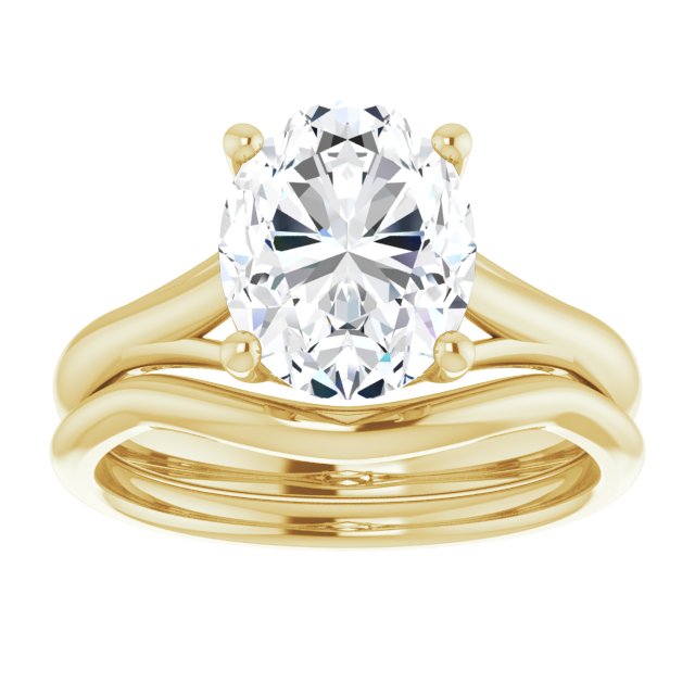 3.00 carat Oval Moissanite DEF/VVS Trellis Solitaire Engagement Ring in 14KY | AllComponents_ViewS 3.00 carat Oval Moissanite DEF/VVS Trellis Solitaire Engagement Ring in 14KY | AllComponents_ViewS