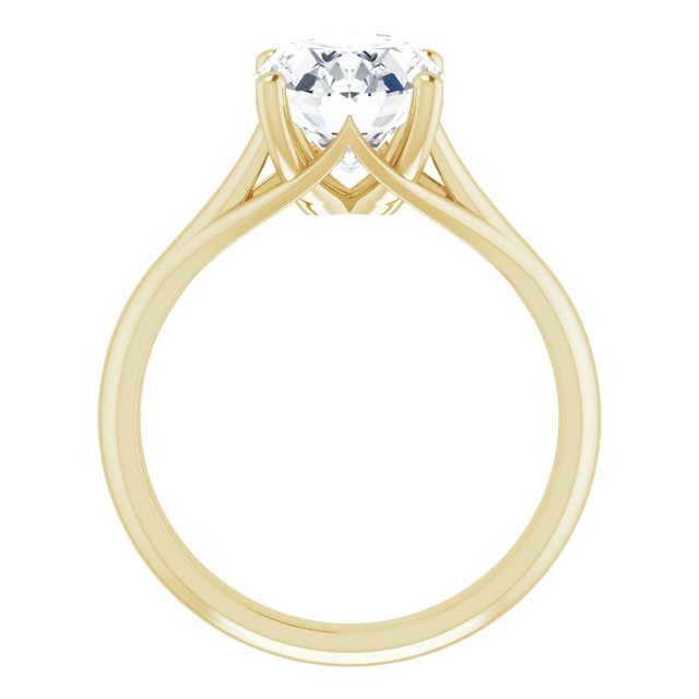 3.00 carat Oval Moissanite DEF/VVS Trellis Solitaire Engagement Ring in 14KY | ViewB_4 3.00 carat Oval Moissanite DEF/VVS Trellis Solitaire Engagement Ring in 14KY | ViewB_4