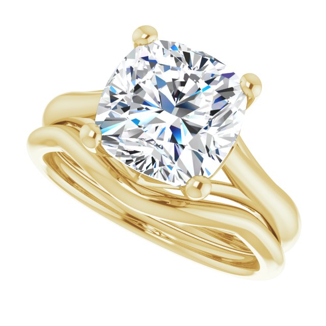 3.30 carat Cushion Diamond D/VVS2+ Trellis Solitaire Engagement Ring in 18KY | AllComponents_View5
