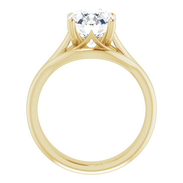 3.00 carat Oval Moissanite DEF/VVS Trellis Solitaire Engagement Ring in 14KY | AllComponents_ViewB_4 3.00 carat Oval Moissanite DEF/VVS Trellis Solitaire Engagement Ring in 14KY | AllComponents_ViewB_4