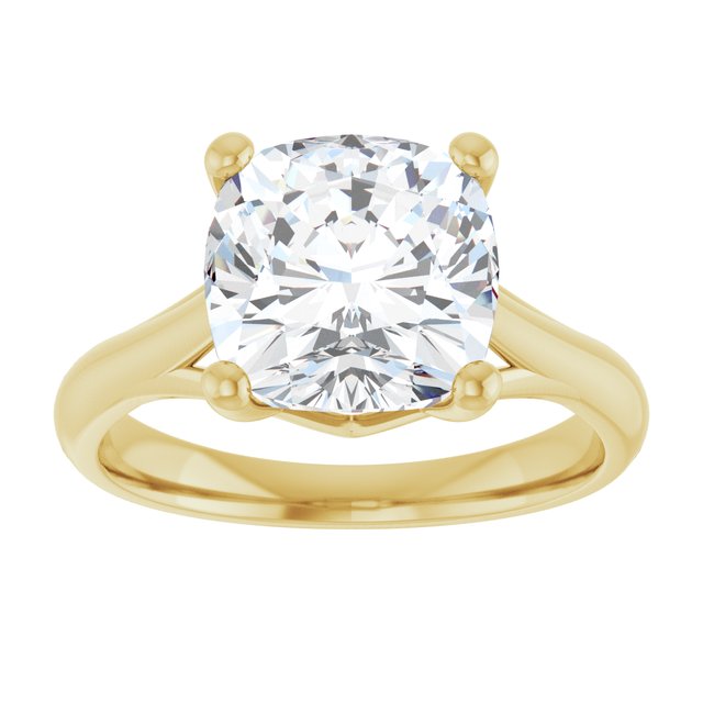 3.30 carat Cushion Diamond D/VVS2+ Trellis Solitaire Engagement Ring in 18KY | ViewS