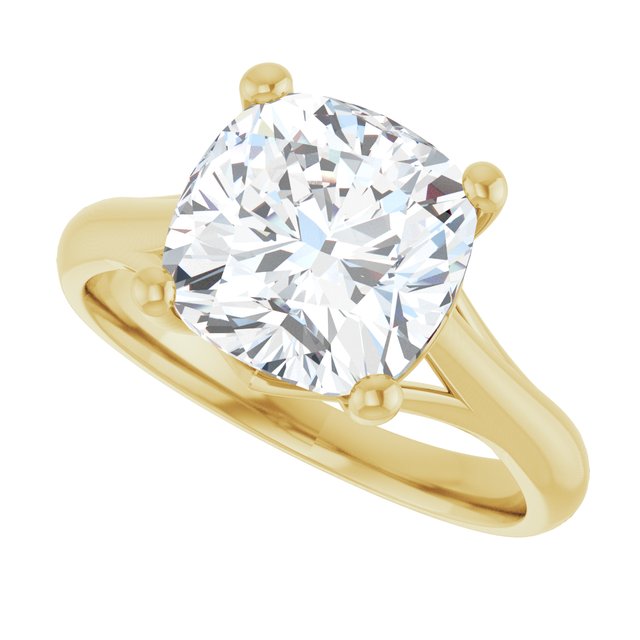 3.30 carat Cushion Diamond D/VVS2+ Trellis Solitaire Engagement Ring in 18KY | View5
