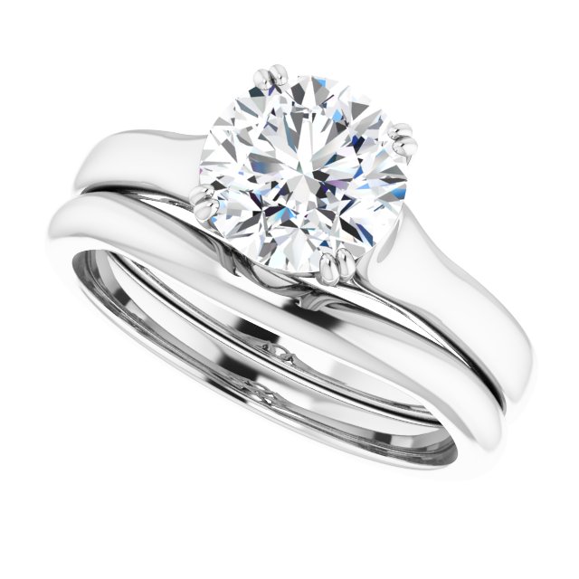1.50 carat Round Lab-Grown GH/VS2+ Modern Solitaire Engagement Ring in 14KW | AllComponents_View5 1.50 carat Round Lab-Grown GH/VS2+ Modern Solitaire Engagement Ring in 14KW | AllComponents_View5
