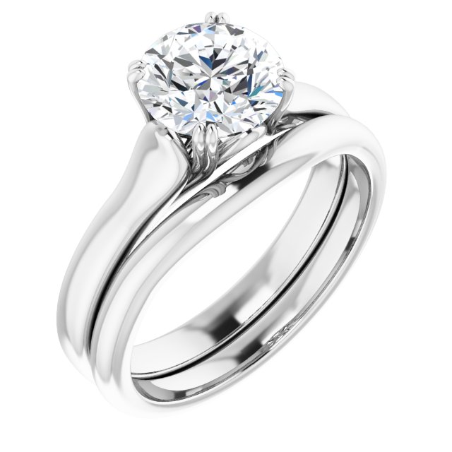 1.50 carat Round Lab-Grown GH/VS2+ Modern Solitaire Engagement Ring in 14KW | AllComponents_ViewA 1.50 carat Round Lab-Grown GH/VS2+ Modern Solitaire Engagement Ring in 14KW | AllComponents_ViewA
