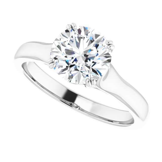 1.50 carat Round Lab-Grown GH/VS2+ Modern Solitaire Engagement Ring in 14KW | View5 1.50 carat Round Lab-Grown GH/VS2+ Modern Solitaire Engagement Ring in 14KW | View5