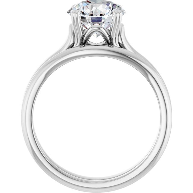 2.00 carat Round Moissanite DEF/VVS Modern Solitaire Engagement Ring in 14KW | AllComponents_ViewB_4 2.00 carat Round Moissanite DEF/VVS Modern Solitaire Engagement Ring in 14KW | AllComponents_ViewB_4