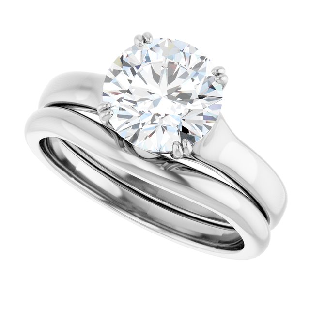 2.00 carat Round Moissanite DEF/VVS Modern Solitaire Engagement Ring in 14KW | AllComponents_View5 2.00 carat Round Moissanite DEF/VVS Modern Solitaire Engagement Ring in 14KW | AllComponents_View5