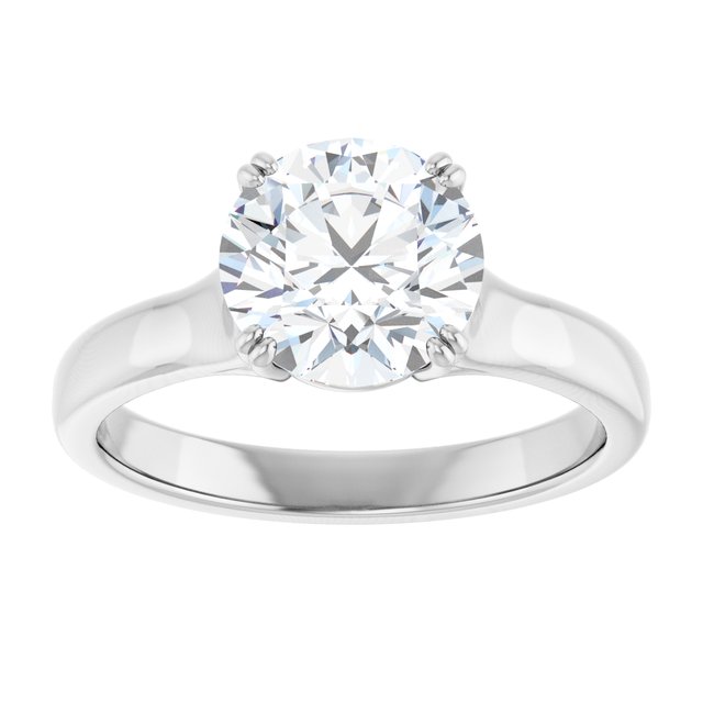 2.00 carat Round Moissanite DEF/VVS Modern Solitaire Engagement Ring in 14KW | ViewS 2.00 carat Round Moissanite DEF/VVS Modern Solitaire Engagement Ring in 14KW | ViewS