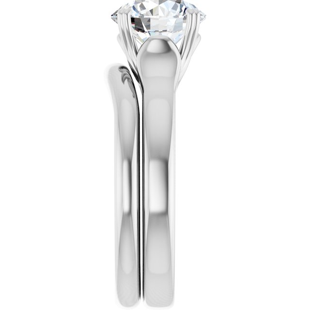 2.00 carat Round Moissanite DEF/VVS Modern Solitaire Engagement Ring in 14KW | AllComponents_ViewE 2.00 carat Round Moissanite DEF/VVS Modern Solitaire Engagement Ring in 14KW | AllComponents_ViewE