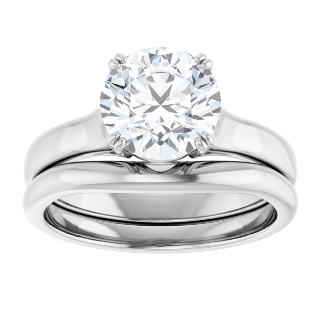 2.00 carat Round Moissanite DEF/VVS Modern Solitaire Engagement Ring in 14KW | AllComponents_ViewS 2.00 carat Round Moissanite DEF/VVS Modern Solitaire Engagement Ring in 14KW | AllComponents_ViewS