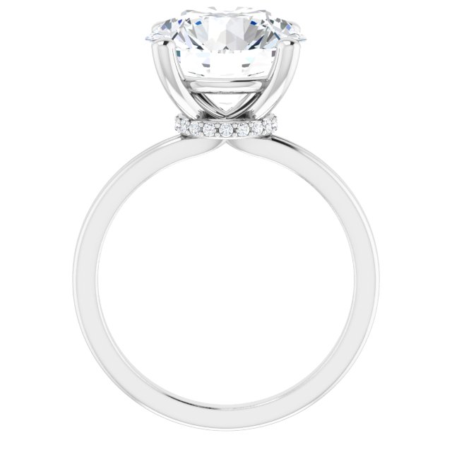 4.84 Tcw Round Moissanite DEF/VVS Modern Hidden Halo Engagement Ring in 14KW | ViewB_4 4.84 Tcw Round Moissanite DEF/VVS Modern Hidden Halo Engagement Ring in 14KW | ViewB_4