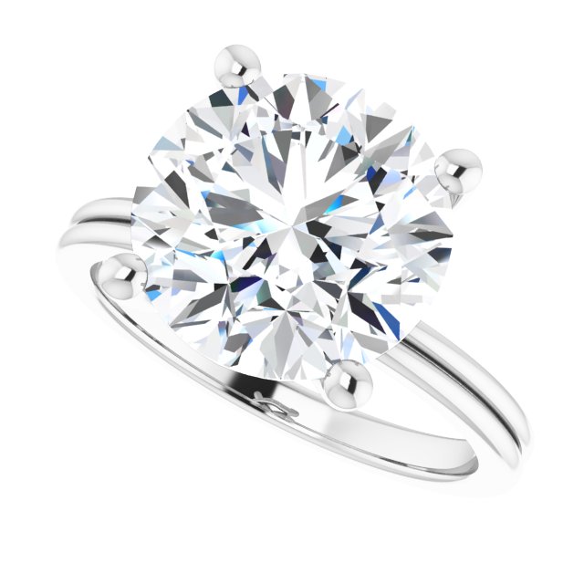 4.84 Tcw Round Moissanite DEF/VVS Modern Hidden Halo Engagement Ring in 14KW | View5 4.84 Tcw Round Moissanite DEF/VVS Modern Hidden Halo Engagement Ring in 14KW | View5