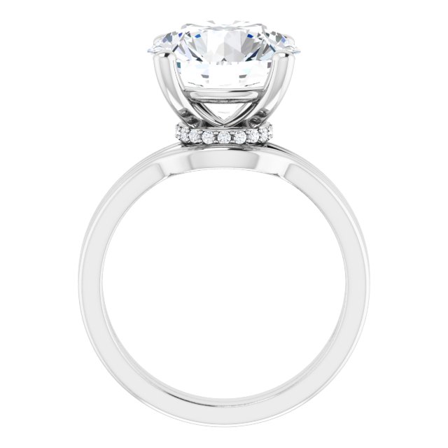 4.84 Tcw Round Moissanite DEF/VVS Modern Hidden Halo Engagement Ring in 14KW | AllComponents_ViewB_4 4.84 Tcw Round Moissanite DEF/VVS Modern Hidden Halo Engagement Ring in 14KW | AllComponents_ViewB_4