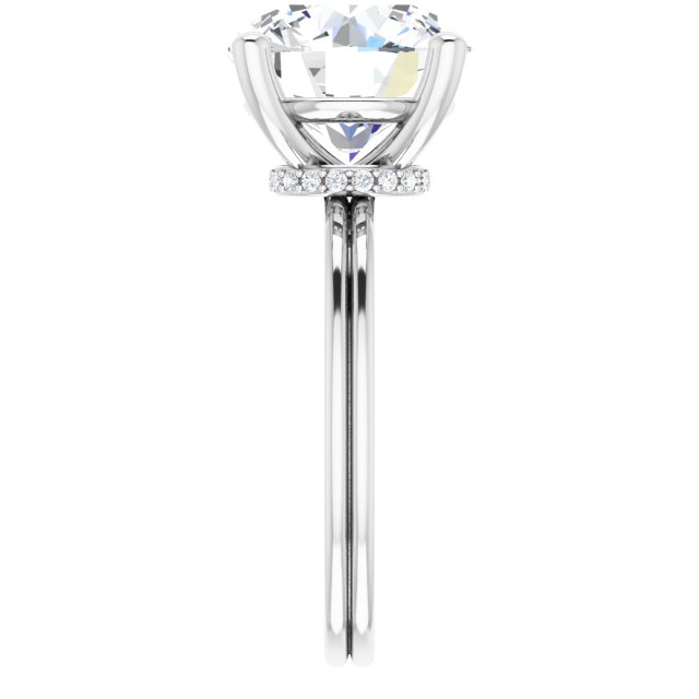 4.84 Tcw Round Moissanite DEF/VVS Modern Hidden Halo Engagement Ring in 14KW | ViewE 4.84 Tcw Round Moissanite DEF/VVS Modern Hidden Halo Engagement Ring in 14KW | ViewE
