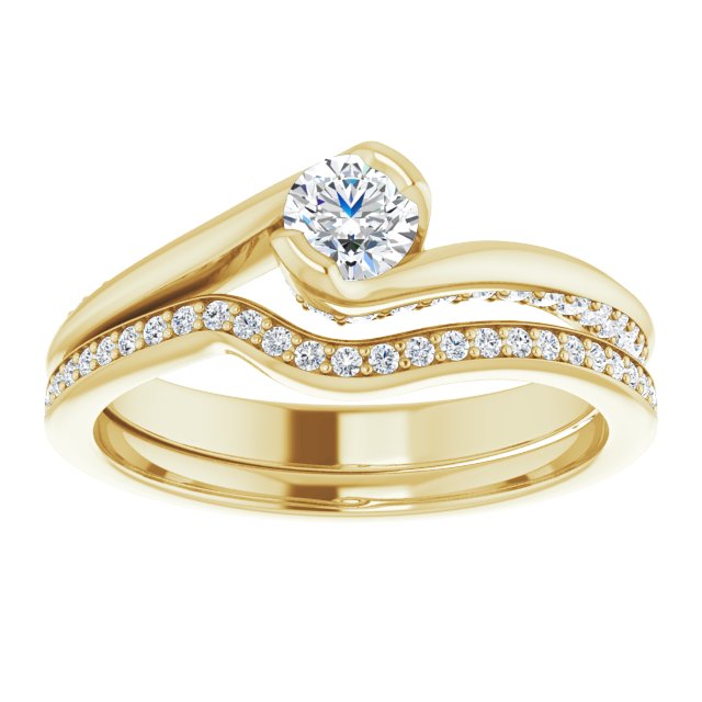0.52 Round Diamond GH/VS2+ Twisted Sidestone Engagement Ring in 14KY | AllComponents_ViewS 0.52 Round Diamond GH/VS2+ Twisted Sidestone Engagement Ring in 14KY | AllComponents_ViewS