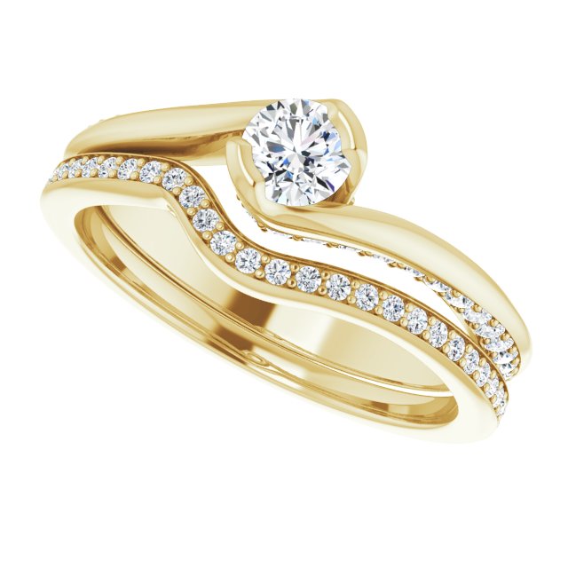 0.52 Round Diamond GH/VS2+ Twisted Sidestone Engagement Ring in 14KY | AllComponents_View5 0.52 Round Diamond GH/VS2+ Twisted Sidestone Engagement Ring in 14KY | AllComponents_View5