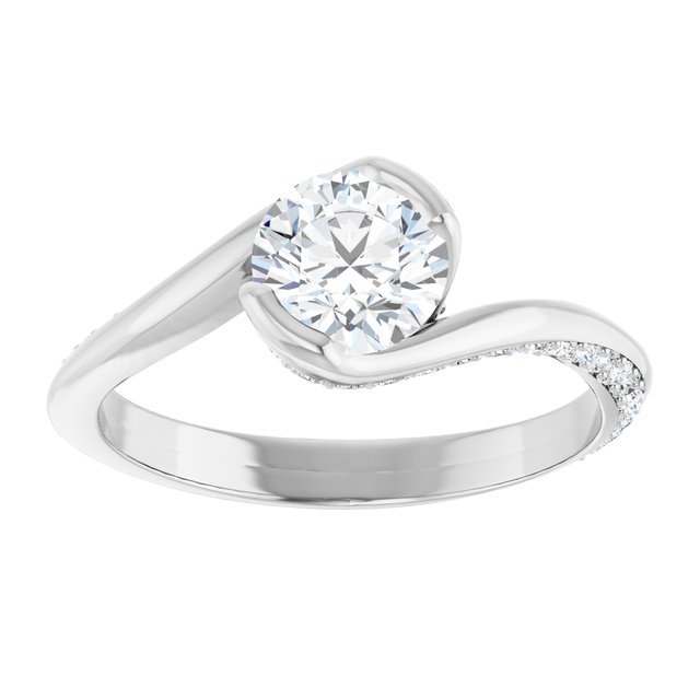 1.10 Round Lab-Grown EF/VS1+ Twisted Sidestone Engagement Ring in PLAT | ViewS 1.10 Round Lab-Grown EF/VS1+ Twisted Sidestone Engagement Ring in PLAT | ViewS