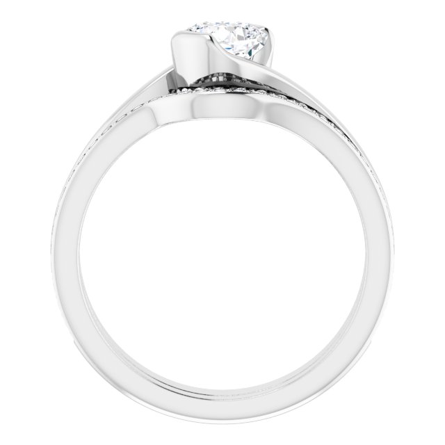 0.89 Cushion Moissanite DEF/VVS Twisted Sidestone Engagement Ring in 14KW | AllComponents_ViewB_4 0.89 Cushion Moissanite DEF/VVS Twisted Sidestone Engagement Ring in 14KW | AllComponents_ViewB_4