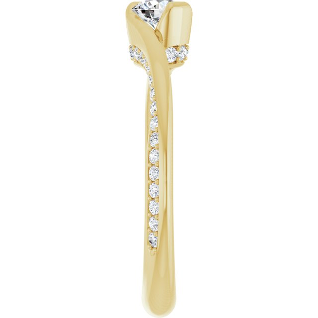 0.52 Round Diamond GH/VS2+ Twisted Sidestone Engagement Ring in 14KY | ViewE 0.52 Round Diamond GH/VS2+ Twisted Sidestone Engagement Ring in 14KY | ViewE