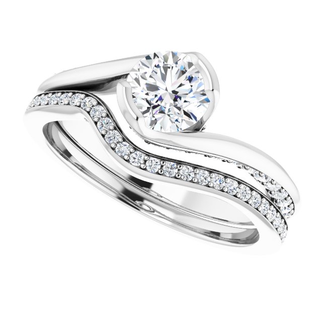 0.89 Round Diamond D/VVS2+ Twisted Sidestone Engagement Ring in PLAT | AllComponents_View5 0.89 Round Diamond D/VVS2+ Twisted Sidestone Engagement Ring in PLAT | AllComponents_View5
