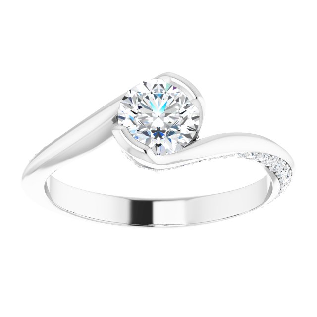 0.89 Round Diamond D/VVS2+ Twisted Sidestone Engagement Ring in PLAT | ViewS 0.89 Round Diamond D/VVS2+ Twisted Sidestone Engagement Ring in PLAT | ViewS