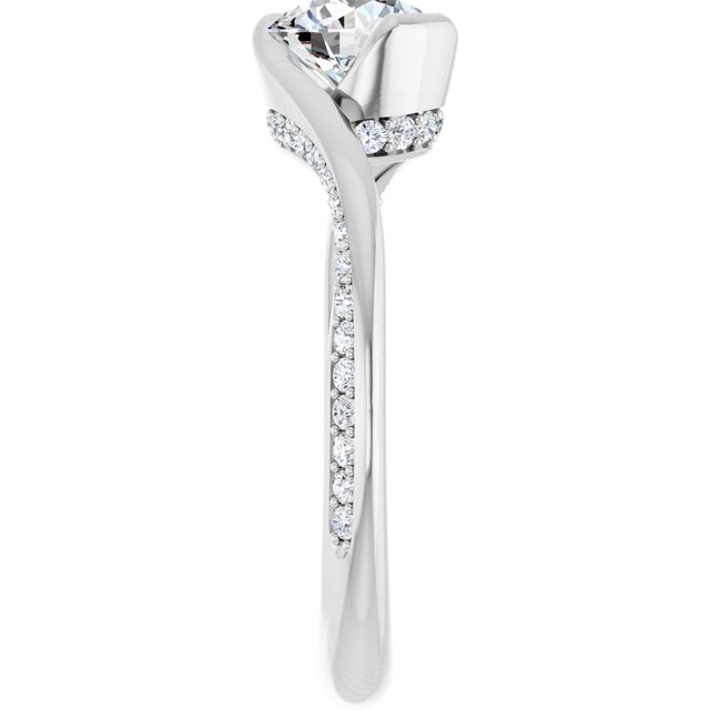 1.10 Round Lab-Grown EF/VS1+ Twisted Sidestone Engagement Ring in PLAT | ViewE 1.10 Round Lab-Grown EF/VS1+ Twisted Sidestone Engagement Ring in PLAT | ViewE