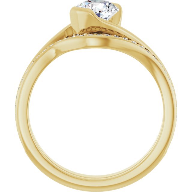1.10 Round Diamond GH/VS2+ Twisted Sidestone Engagement Ring in 18KY | AllComponents_ViewB_4