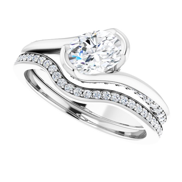 1.19 Oval Lab-Grown EF/VS1+ Twisted Sidestone Engagement Ring in 14KW | AllComponents_View5