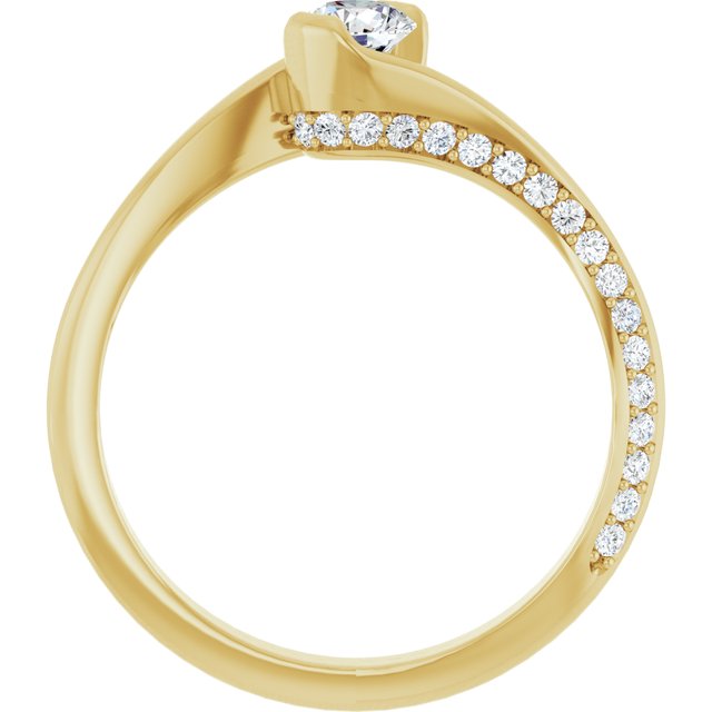 0.52 Round Diamond GH/VS2+ Twisted Sidestone Engagement Ring in 14KY | ViewB_4 0.52 Round Diamond GH/VS2+ Twisted Sidestone Engagement Ring in 14KY | ViewB_4