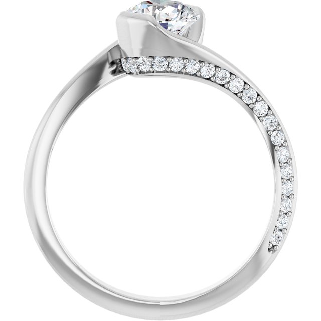 1.10 Round Lab-Grown EF/VS1+ Twisted Sidestone Engagement Ring in PLAT | ViewB_4 1.10 Round Lab-Grown EF/VS1+ Twisted Sidestone Engagement Ring in PLAT | ViewB_4