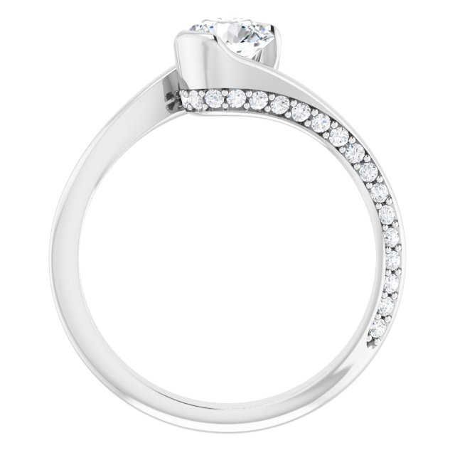 0.89 Round Diamond D/VVS2+ Twisted Sidestone Engagement Ring in PLAT | ViewB_4 0.89 Round Diamond D/VVS2+ Twisted Sidestone Engagement Ring in PLAT | ViewB_4