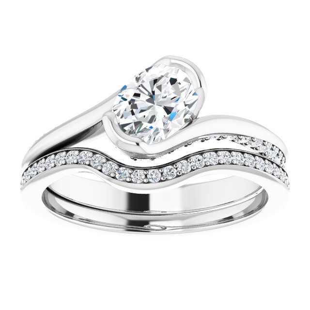 1.19 Oval Lab-Grown EF/VS1+ Twisted Sidestone Engagement Ring in 14KW | AllComponents_ViewS
