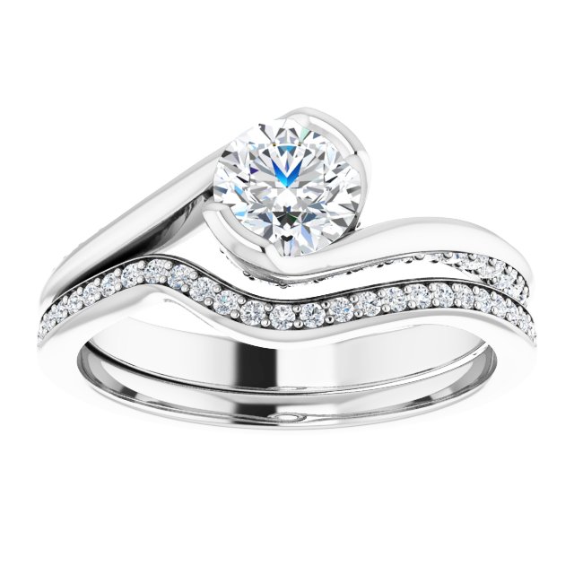 0.89 Round Diamond D/VVS2+ Twisted Sidestone Engagement Ring in PLAT | AllComponents_ViewS 0.89 Round Diamond D/VVS2+ Twisted Sidestone Engagement Ring in PLAT | AllComponents_ViewS