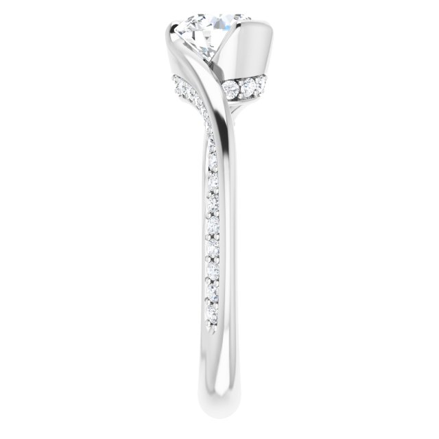 0.89 Round Diamond D/VVS2+ Twisted Sidestone Engagement Ring in PLAT | ViewE 0.89 Round Diamond D/VVS2+ Twisted Sidestone Engagement Ring in PLAT | ViewE