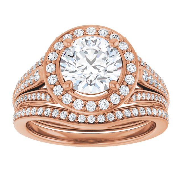 1.90 Tcw Round Lab-Grown GH/VS2+ Geometric Halo Engagement Ring in 18KR | AllComponents_ViewS 1.90 Tcw Round Lab-Grown GH/VS2+ Geometric Halo Engagement Ring in 18KR | AllComponents_ViewS