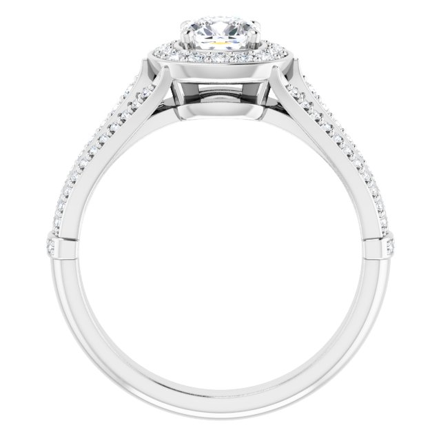 0.93 Tcw Cushion Diamond GH/VS2+ Geometric Halo Engagement Ring in PLAT | ViewB_4 0.93 Tcw Cushion Diamond GH/VS2+ Geometric Halo Engagement Ring in PLAT | ViewB_4