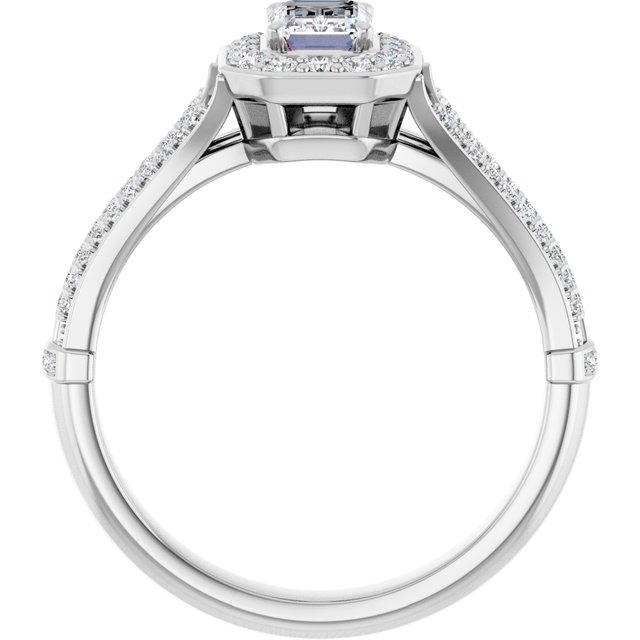 0.89 Tcw Emerald Diamond EF/VS1+ Geometric Halo Engagement Ring in PLAT | ViewB_4 0.89 Tcw Emerald Diamond EF/VS1+ Geometric Halo Engagement Ring in PLAT | ViewB_4