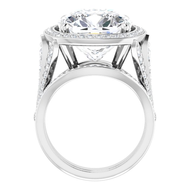 13.54 Tcw Cushion Lab-Grown D/VVS2+ Geometric Halo Engagement Ring in PLAT | AllComponents_ViewB_4 13.54 Tcw Cushion Lab-Grown D/VVS2+ Geometric Halo Engagement Ring in PLAT | AllComponents_ViewB_4