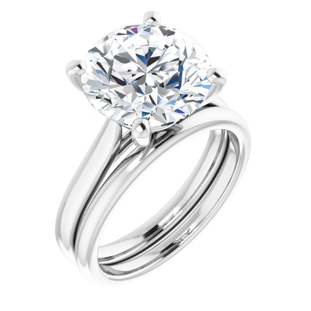 4.75 carat Round Moissanite DEF/VVS Classic Solitaire Engagement Ring in 14KW | AllComponents_ViewA 4.75 carat Round Moissanite DEF/VVS Classic Solitaire Engagement Ring in 14KW | AllComponents_ViewA