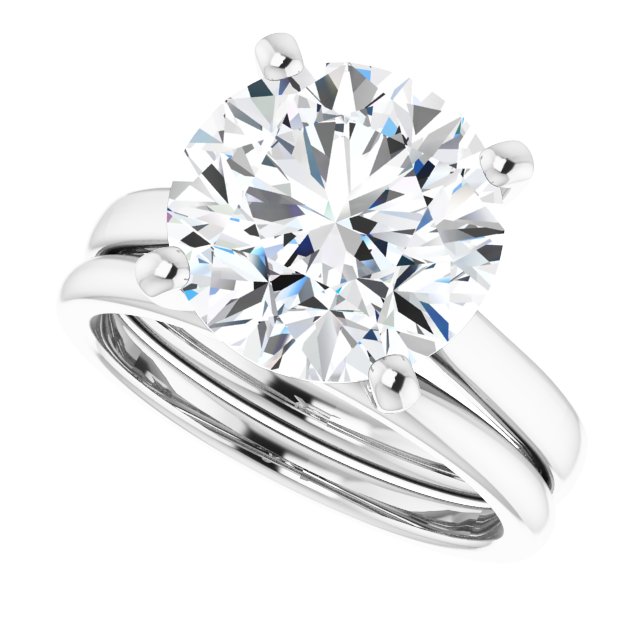 4.75 carat Round Moissanite DEF/VVS Classic Solitaire Engagement Ring in 14KW | AllComponents_View5 4.75 carat Round Moissanite DEF/VVS Classic Solitaire Engagement Ring in 14KW | AllComponents_View5