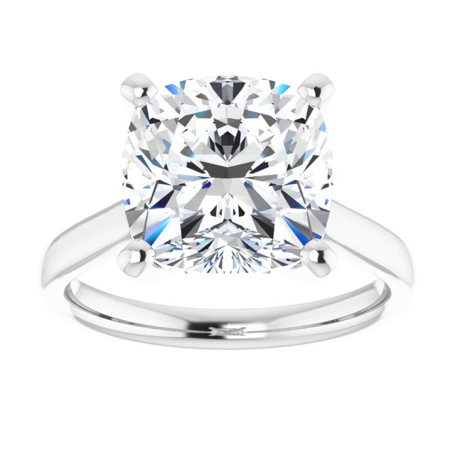 5.02 carat Cushion Lab-Grown EF/VS1+ Classic Solitaire Engagement Ring in PLAT | ViewS 5.02 carat Cushion Lab-Grown EF/VS1+ Classic Solitaire Engagement Ring in PLAT | ViewS