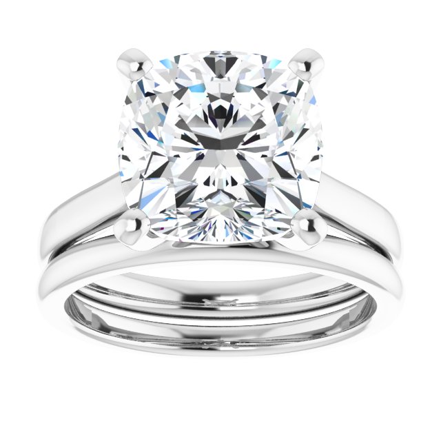 5.02 carat Cushion Lab-Grown EF/VS1+ Classic Solitaire Engagement Ring in PLAT | AllComponents_ViewS 5.02 carat Cushion Lab-Grown EF/VS1+ Classic Solitaire Engagement Ring in PLAT | AllComponents_ViewS