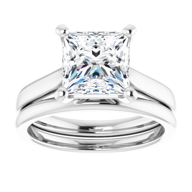 2.50 carat Square Lab-Grown GH/VS2+ Classic Solitaire Engagement Ring in PLAT | AllComponents_ViewS 2.50 carat Square Lab-Grown GH/VS2+ Classic Solitaire Engagement Ring in PLAT | AllComponents_ViewS