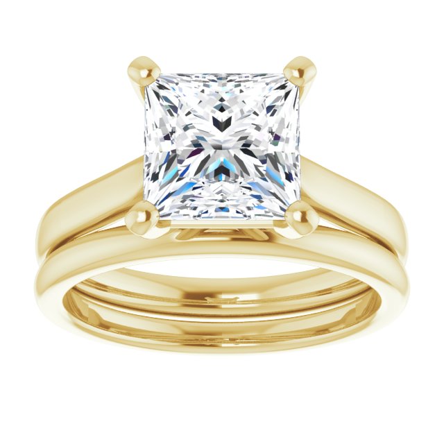 2.50 carat Square Diamond D/VVS2+ Classic Solitaire Engagement Ring in 18KY | AllComponents_ViewS 2.50 carat Square Diamond D/VVS2+ Classic Solitaire Engagement Ring in 18KY | AllComponents_ViewS