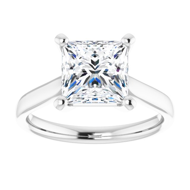 2.50 carat Square Lab-Grown GH/VS2+ Classic Solitaire Engagement Ring in PLAT | ViewS 2.50 carat Square Lab-Grown GH/VS2+ Classic Solitaire Engagement Ring in PLAT | ViewS