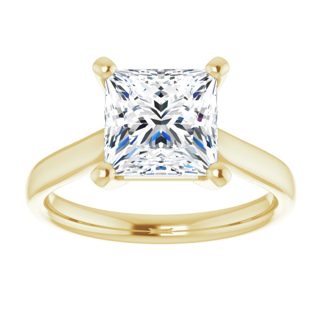 2.50 carat Square Diamond D/VVS2+ Classic Solitaire Engagement Ring in 18KY | ViewS 2.50 carat Square Diamond D/VVS2+ Classic Solitaire Engagement Ring in 18KY | ViewS