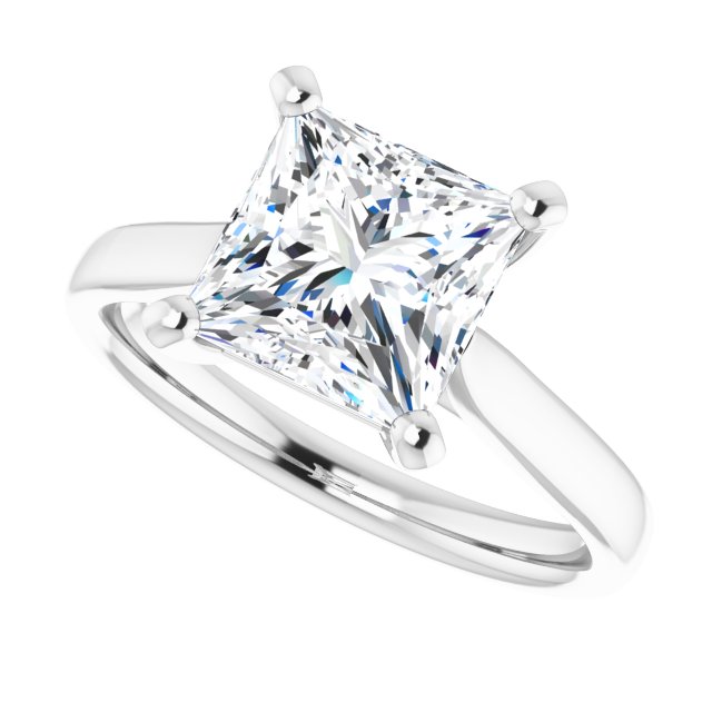 2.50 carat Square Lab-Grown GH/VS2+ Classic Solitaire Engagement Ring in PLAT | View5 2.50 carat Square Lab-Grown GH/VS2+ Classic Solitaire Engagement Ring in PLAT | View5